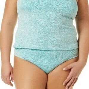 Time and Tru Bikini Bottoms Womens Plus 2x Blue Ruched Swim Bikini Bottom 2x A1